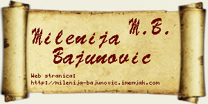 Milenija Bajunović vizit kartica